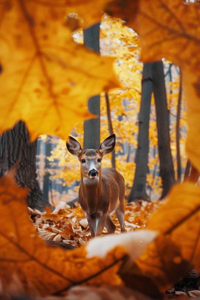 Herten in het bos van Poster Art Shop