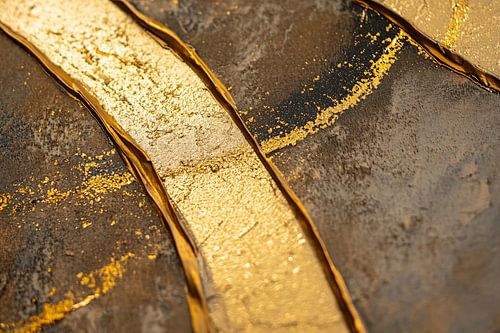 Gouden abstract kunstwerk met textuur
