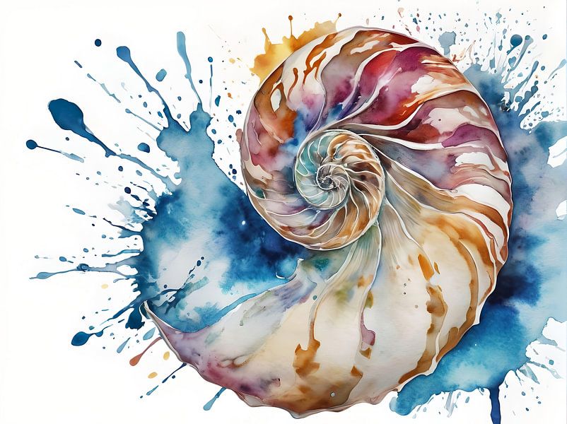 Oceanische Spiraal: De Schoonheid van de Nautilus van Retrotimes