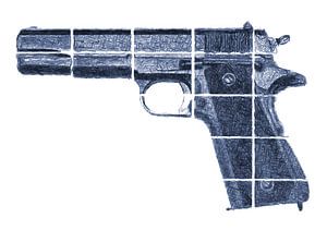 Plotterkunst van een Colt 1911A1 pistool