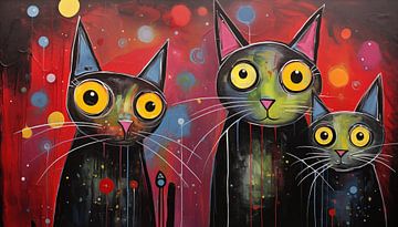 Abstract weird cat panorama by TheXclusive Art