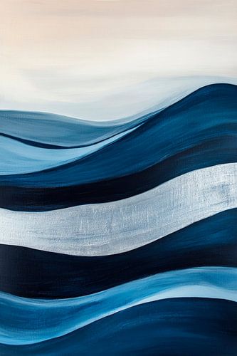 Abstracte golven in blauw- en grijstinten