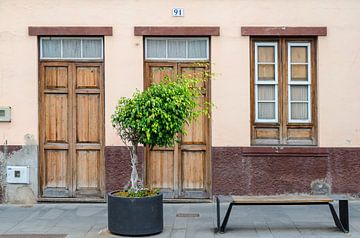 Street idyll with wooden doors on Tenerife by Alexander Baumann