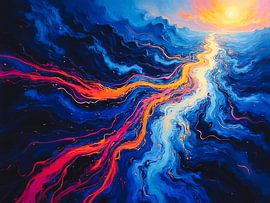 Abstraktes Bild von Wasser und Feuer - abstrakte Kunst 1 von The Photo Artist