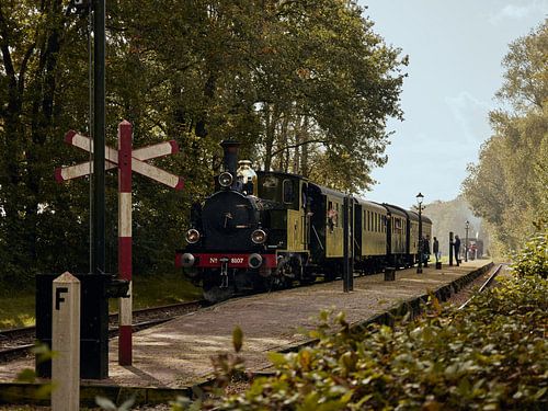 Stoomtrein te halte Zoutindustrie