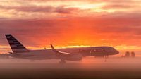Mistige Zonsopgang - American Airlines Boeing 757-200