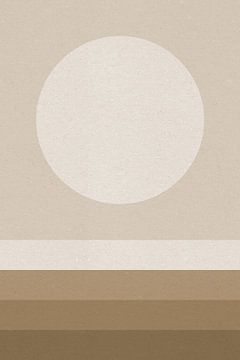 Japandi in aardetinten. Abstracte minimalistische Zen-kunst IX van Dina Dankers