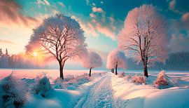 Winterlandschap met sneeuw
