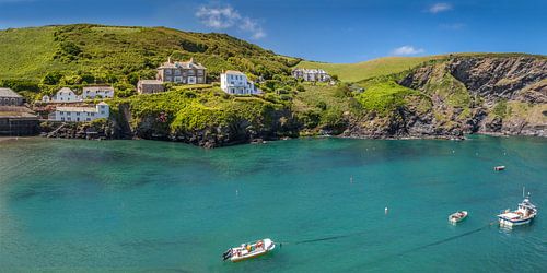 Panoramische haven van Port Isaac
