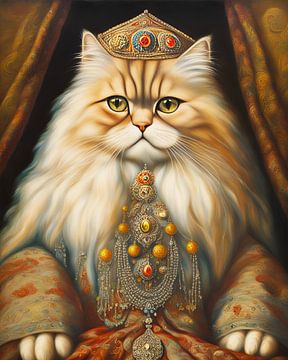Chat persan fantastique également appelé chat persan en vêtements et bijoux traditionnels persans-3 sur Carina Dumais