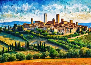 De adembenemende skyline van San Gimignano van MIROKKU