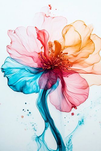 Abstracte bloem in levendige kleuren