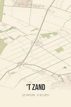 Vintage landkaart van 't Zand (Noord-Holland) van Rezona