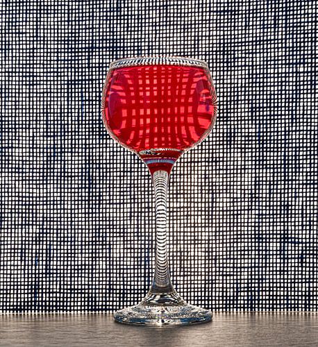 Kunstwerk glas kleur rood