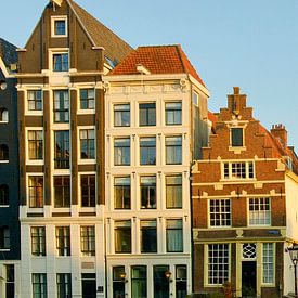 Amsterdam, Fassaden an der Herengracht im Abendlicht von Amsterdam Highlights