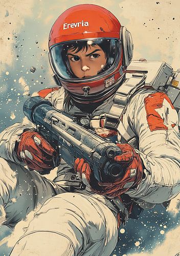 Un homme de l'espace en style rétro