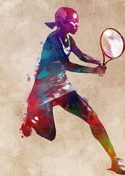 Joueur de tennis art sportif #tennis #sport sur JBJart Justyna Jaszke