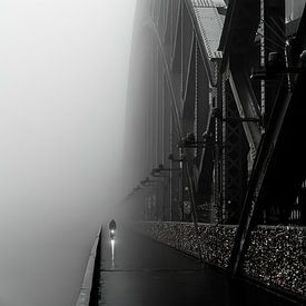Kölner Hohenzollernbrücke im winterlichen Frühnebel von Marc Stoppenbach