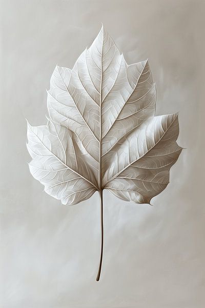 Serene leaf - Japandi style - 5 - white by Marianne Ottemann - OTTI