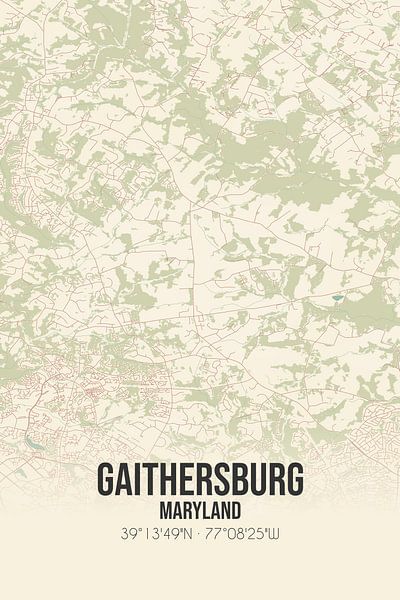Carte ancienne de Gaithersburg (Maryland), Etats-Unis. par Affiches de lieux