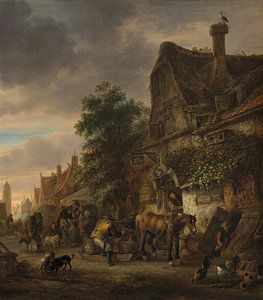 Isaac van Ostade, Arbeiter vor einem Gasthaus, 1645