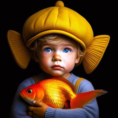 Je serre mon poisson rouge contre moi, il est à moi !!!!