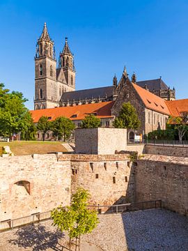 Le bastion de Cleve et la cathédrale de Magdebourg sur Werner Dieterich