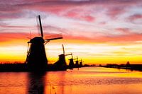 Kinderdijk bij zonsopkomst