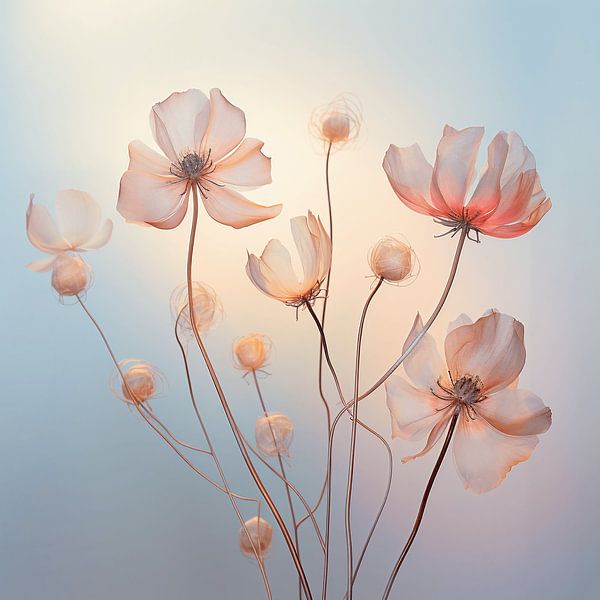 Peach Fuzz Dreaming in Flowers by Karina Brouwer