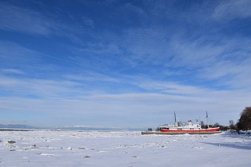 Ice on the river in winter