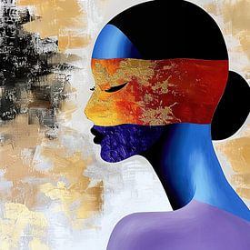 Women's profile | Golden Dreams of Blue by Wonderful Art