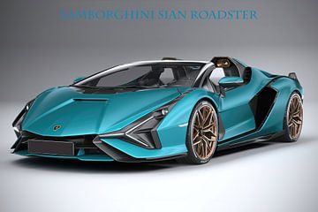 Lamborghini Sian Roadster met tekst