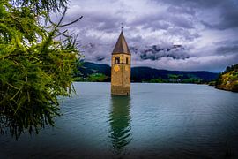 The Tower from the Water - Reschensee in Motion