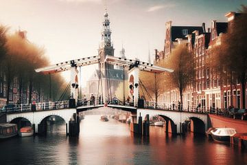 Witte Brug Amsterdam Nederland van Hendrik-Jan Kornelis