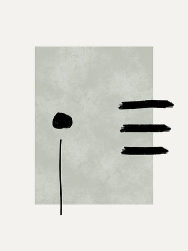 Saliegroen abstract kunstwerk met penseelstreken en vintage texturen