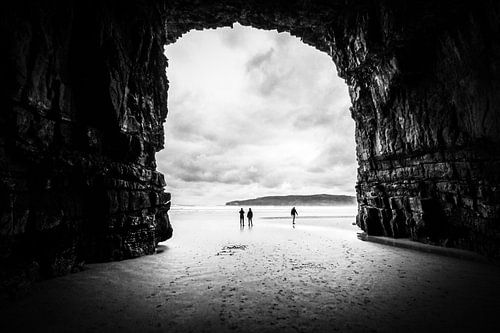 Cathedral Cove in zwart-wit: Tijdloze schoonheid