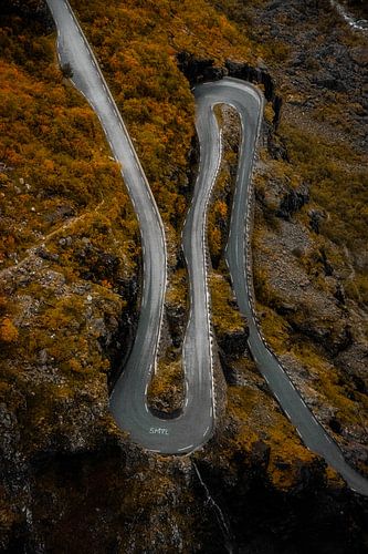 Slingerende weg bij de Trollstigen