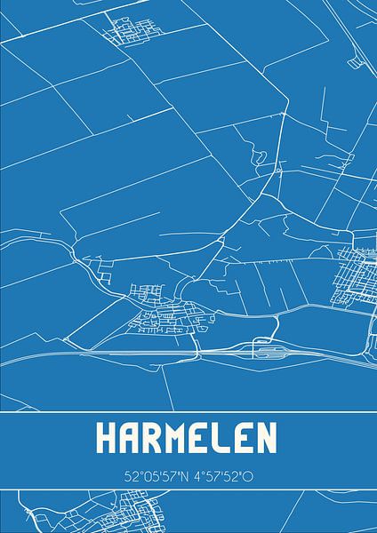 Blueprint | Carte | Harmelen (Utrecht) par Affiches de lieux