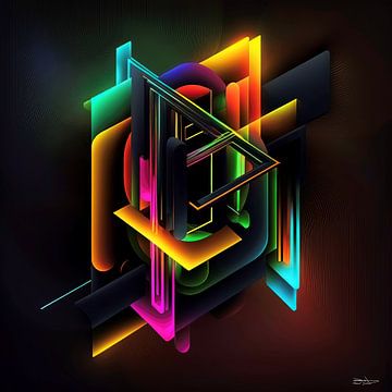 abstrakte Neon-Kunst von Gelissen Artworks