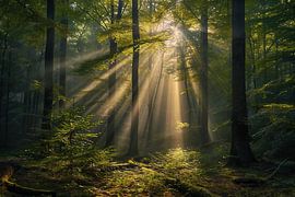 Lumière magique dans la forêt
