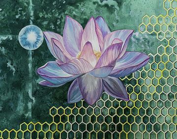 Bloeiende lotus van Slukusluku batok