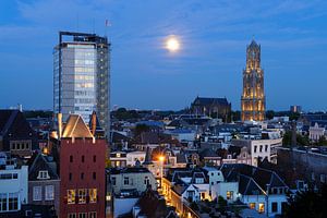 Stadsgezicht van Utrecht met Neudeflat, stadskasteel Oudaen, Domkerk en Domtoren van Donker Utrecht