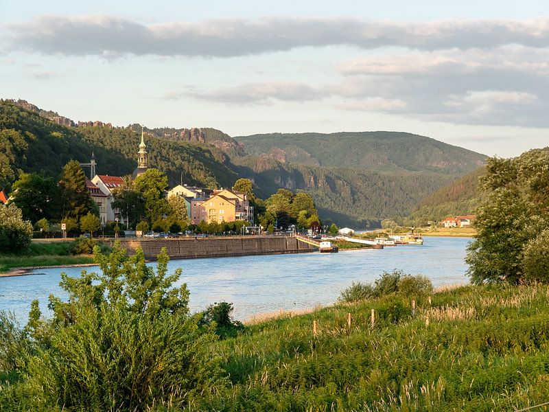 Bad Schandau, Saxon Switzerland - Elbe, town and Schrammsteine by Pixelwerk