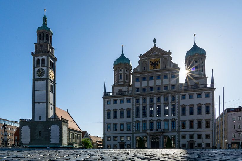 Rathaus und Perlachturm in Augsburg von Melanie Jahn