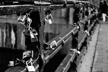 Lovelocks on bridge Amsterdam