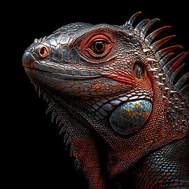 Leguaan oranje portret