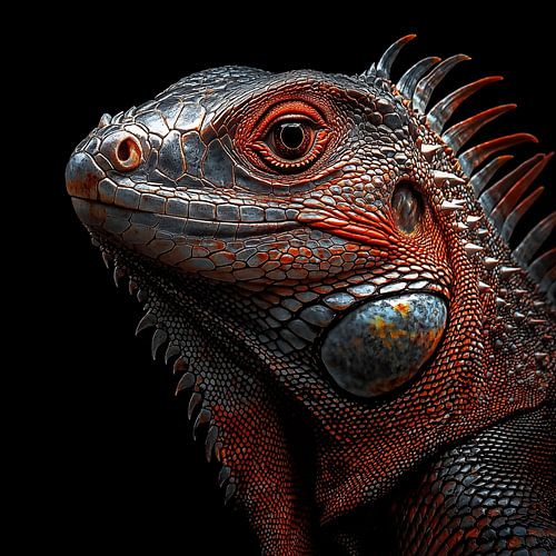 Leguaan oranje portret