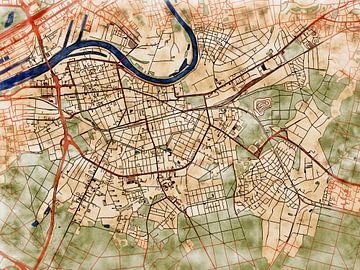 Kaart van Offenbach am Main in de stijl 'Serene Summer' van Maporia