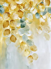 Golden Leaves Elegance by Wall Wonder
