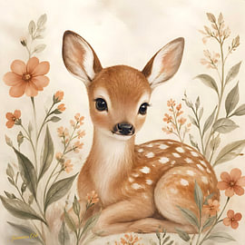 Boho Botanical Nursery Collection -  Baby Deer